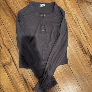 Charcoal Long Sleeve Top